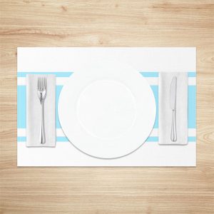 Baby Blue White Simple Dining Set Of 4 Placemats - Aperturee