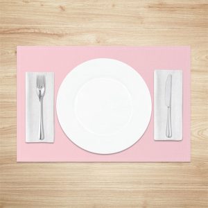 Baby Pink Solid Color Dining Set Of 4 Placemats - Aperturee