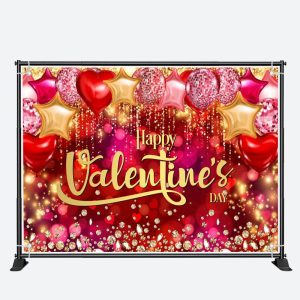 Balloons Diamond Bokeh Happy Valentines Day Backdrop - Aperturee