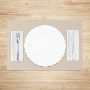 Beige Solid Color Dining Fabric Set Of 4 Placemats - Aperturee