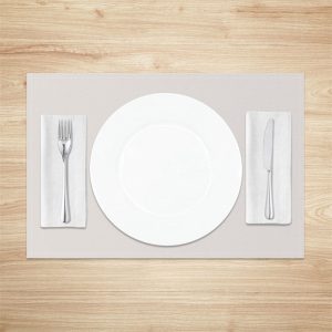 Beige Solid Color Fabric Dining Set Of 4 Placemats - Aperturee