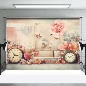 Bell Flowers Vintage Birthday Cake Smash Backdrop - Aperturee