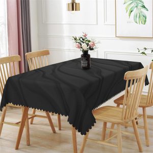 Black Ripple Simple Modern Rectangle Tablecloth - Aperturee