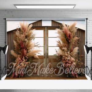 Boho Dried Flower Door Outdoor Backdrop For Photo - Aperturee