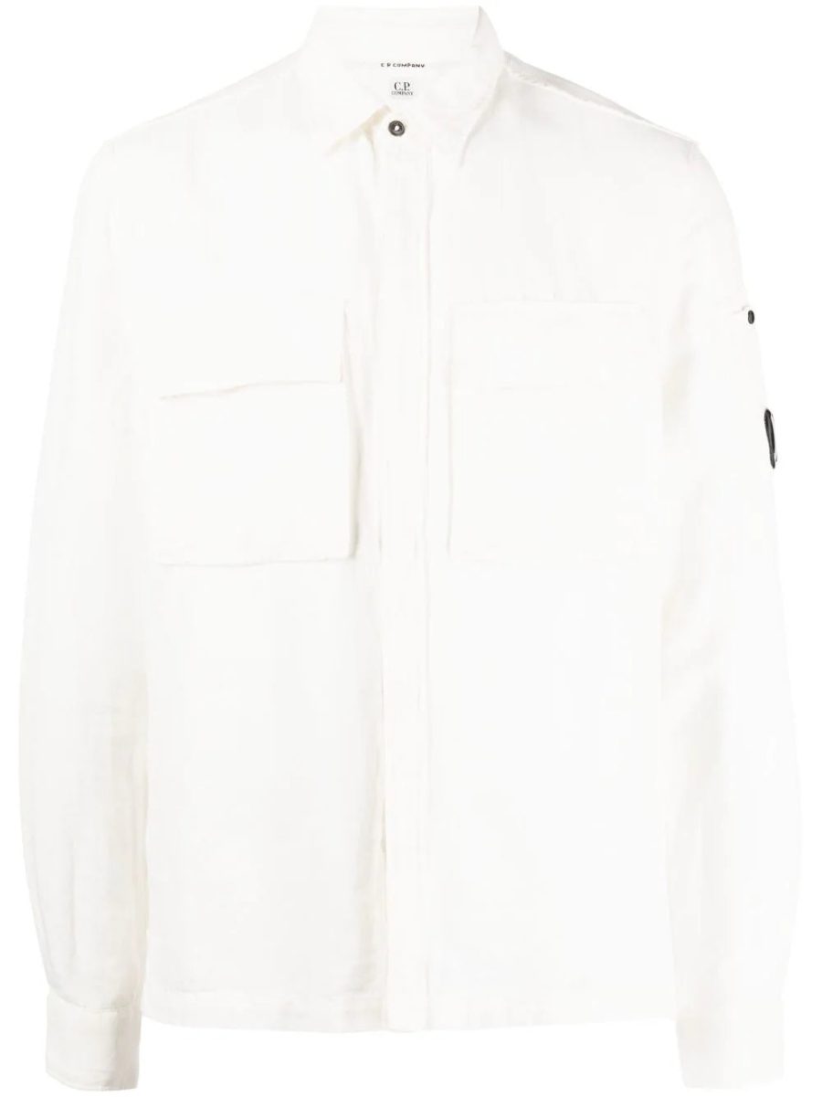 C.P COMPANY Broken Long-Sleeve Shirt White