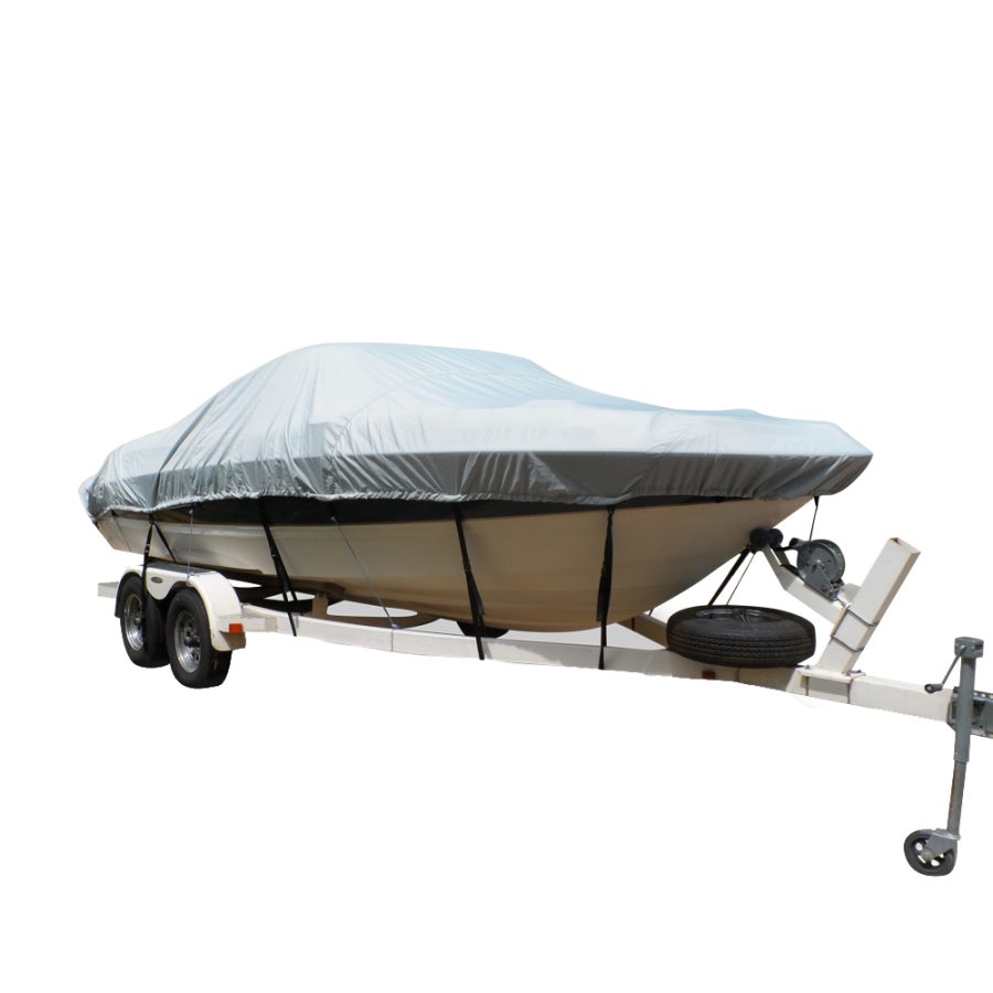 CARVER 79003 FLEX-FITPRO POLYESTER SIZE 3 BOAT COVER FORFISH & SKI BOATS I/O OR O/B & WIDE BASS BOATS - GREY