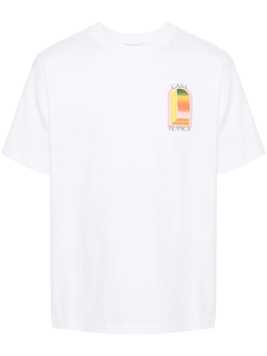 CASABLANCA Gradient Arch Logo Cotton T-Shirt White