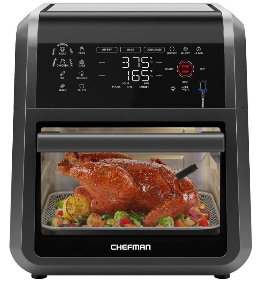 CHEFMAN 12 Qt 5-in-1 Air Fryer & Integrated Cooking Therm. (Amazon Renewed)