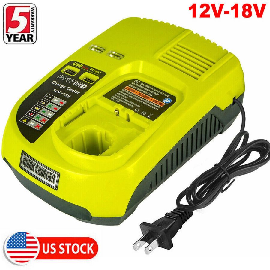 Charger For Ryobi P108 18V One+ Plus P102 High Capacity Lithium-Ion Battery