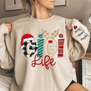 Christmas Love Custom Grandma Life Kids Sweatshirt - Aperturee