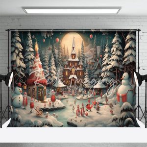 Christmas Town Pine Forest Photography Backdrop - Aperturee