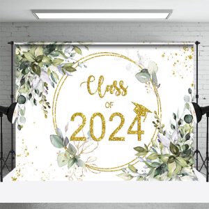 Class Of 2024 Leaves Boho Backdrop Photography Ideas - Aperturee