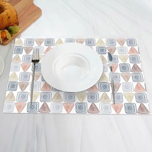 Colors Triangle Square Modern Set Of 4 Placemats - Aperturee