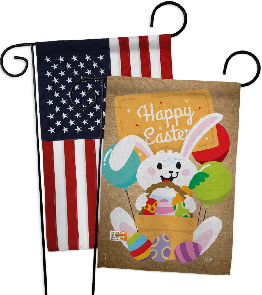 Colourful Happy Easter Egg with Bunny - Impressions Decorative USA - Applique Ga