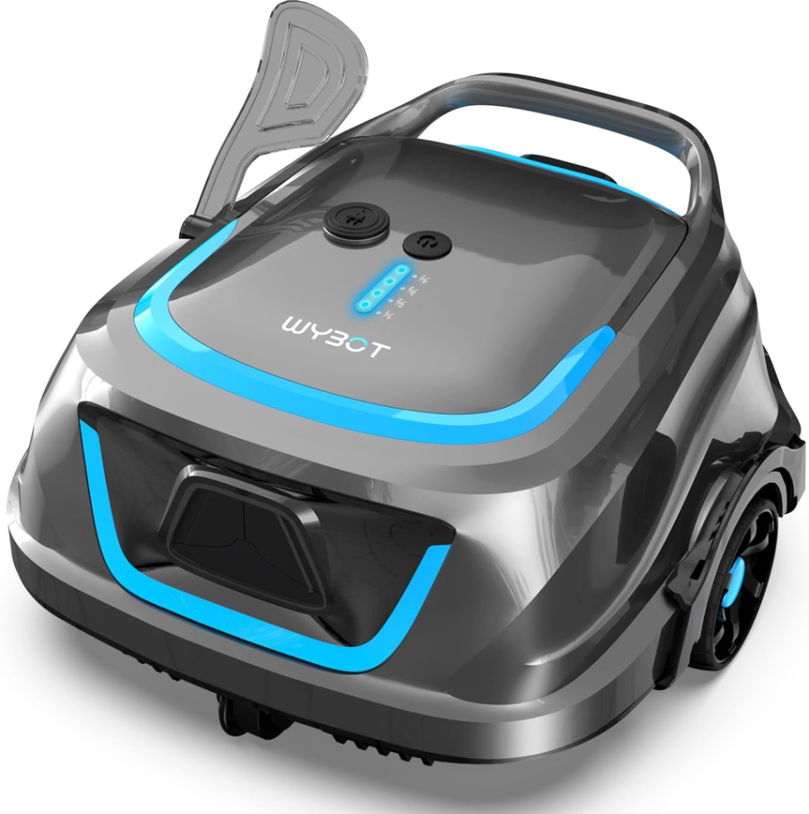 Cordless Pool Vacuum with 4 Cleaning Cycles, Double Filters, Robotic Pool Cleane
