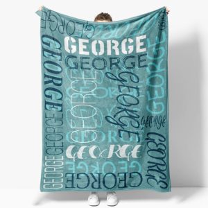 Custom Blue Bird Blanket With Name For Birthday Gift - Aperturee