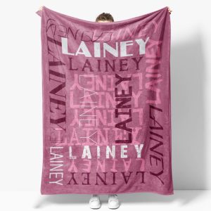 Custom Name Rasberry Color Blanket Adult Kid Gifts - Aperturee