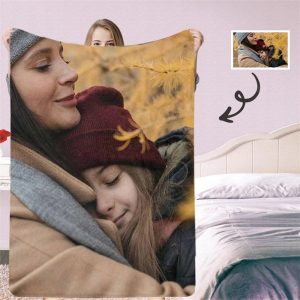 Custom Photo Mom & Daughter Fleece Blanket for Gift - Aperturee