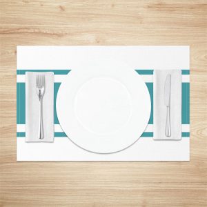 Cyan White Modern Fabric Dining Set Of 4 Placemats - Aperturee