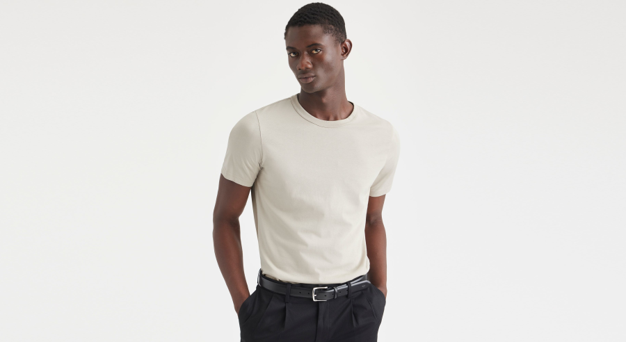 Dockers Original Tee, Slim Fit T-Shirt, Men's, Grey XL