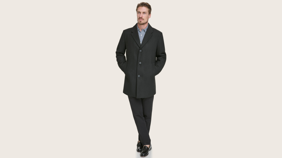 Dockers Wool Blend Top Coat, Men's, Black XL