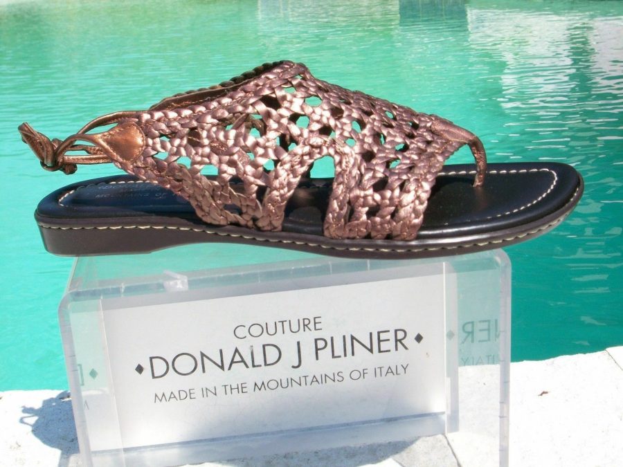 Donald Pliner Metallic Leather Flexible Sole Shoe Sandal New Sz 5.5 6 6.5 7 $245