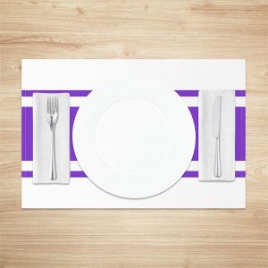 Elegant Purple And White Simple Set Of 4 Placemats - Aperturee