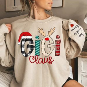 Elk Claus Mom Daughter Custom Christmas Sweatshirt - Aperturee