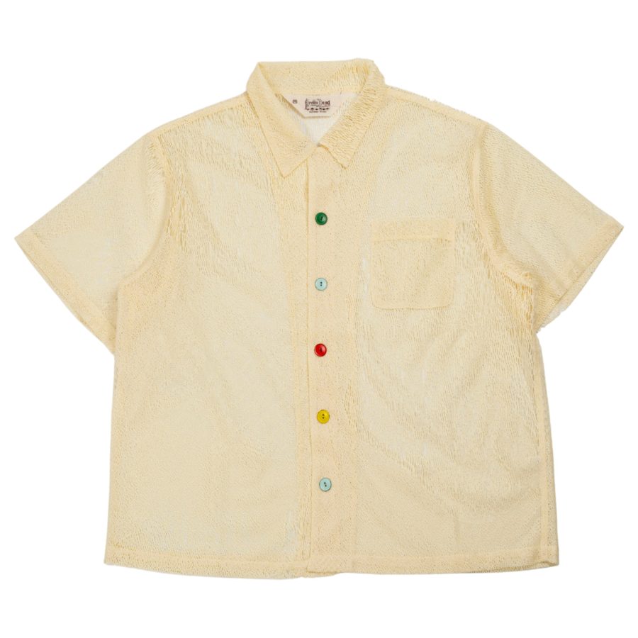 Engineered short-sleeved shirt with buttons