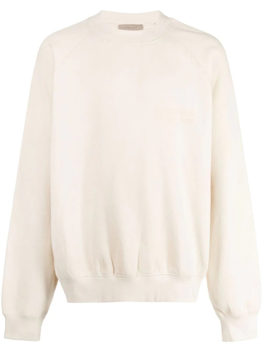 Fear of God ESSENTIALS Logo Crew Neck Egg Shell