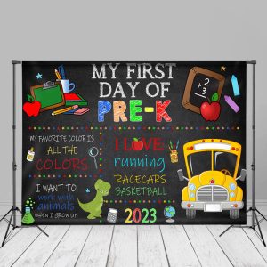 First Day Of Pre-K Back To School Photo Backdrop - Aperturee