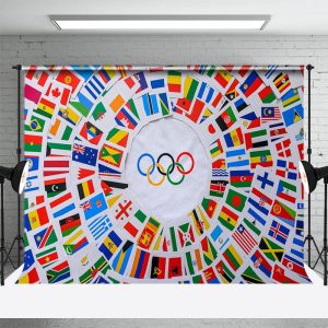 Flags Of The World Sports Rings Olympic Backdrop - Aperturee