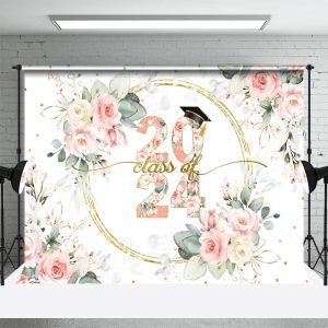 Floral Class Of 2024 Grad Photography Backdrop - Aperturee