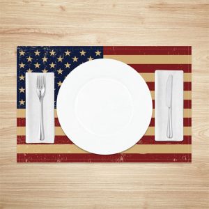 Floral Old Flag Independence Day Set Of 4 Placemats - Lofaris