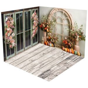 Floral Spring Wooden Room Set Backdrops for Photo - Aperturee