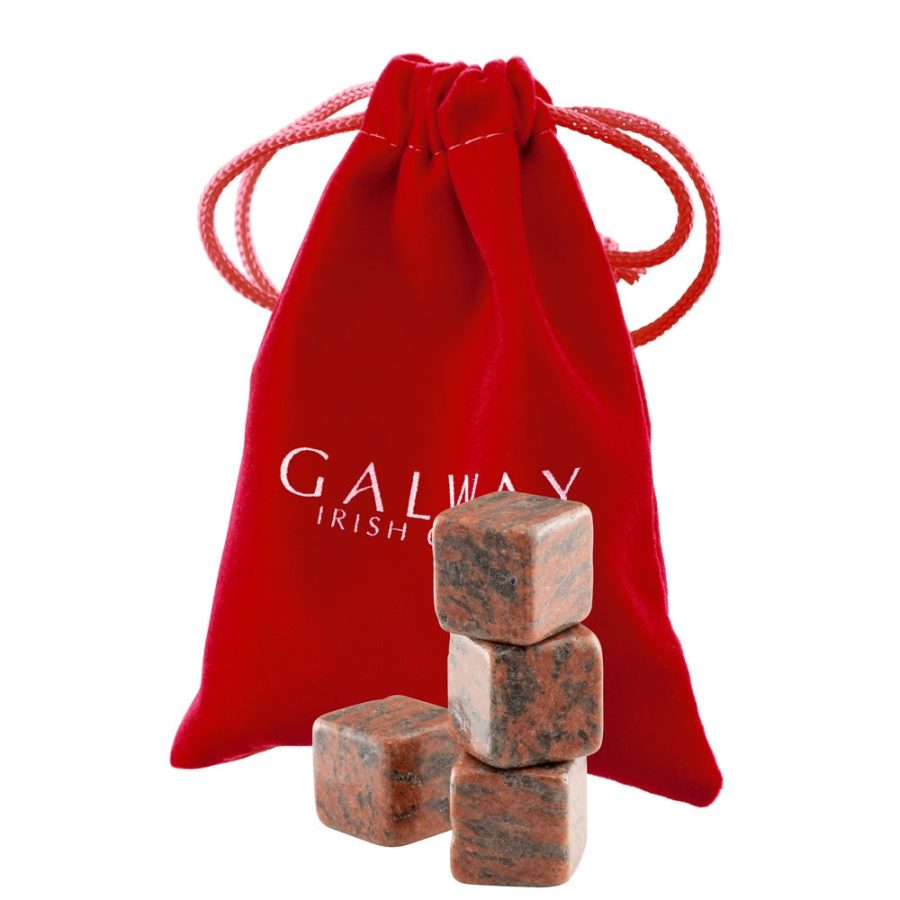 Galway Crystal Cooling Stones Set of 4 - Polished Red Granite