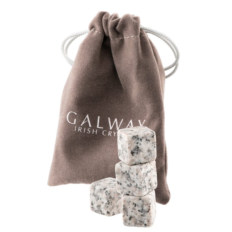 Galway Crystal Cooling Stones Set of 4 - White/Grey Granite