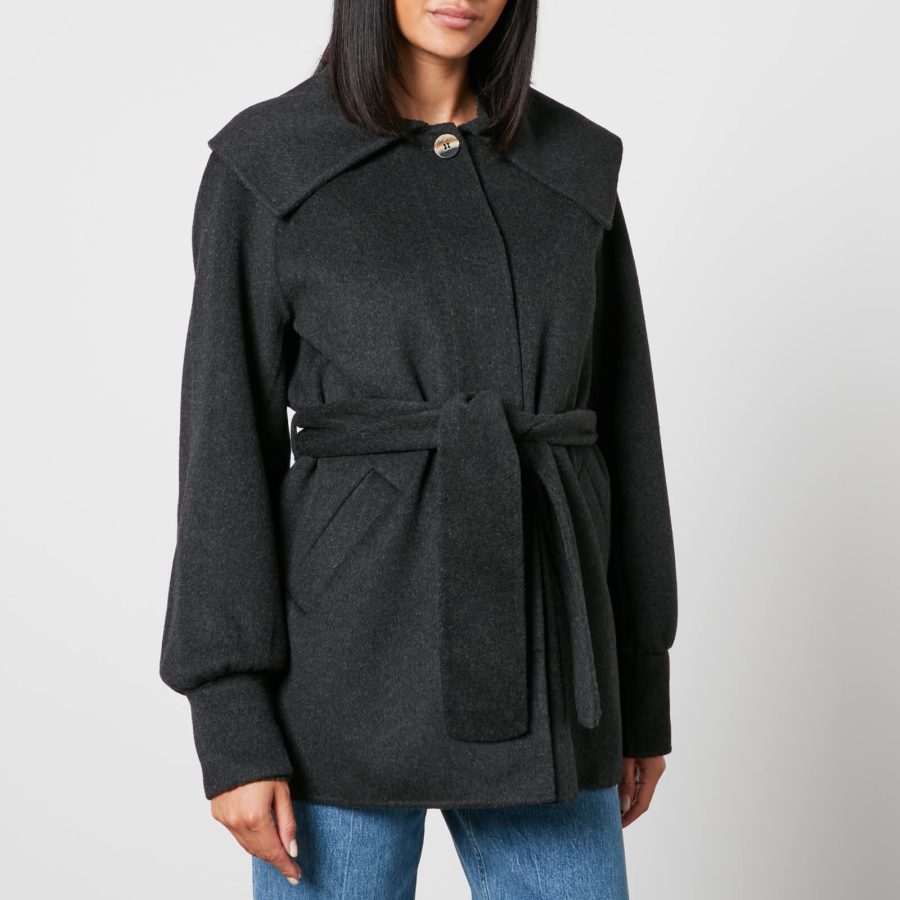 Ganni Belted Wool-Blend Jacket - EU 34/UK 6