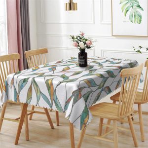 Glazed Color Leaves Artistic Rectangle Tablecloth - Aperturee