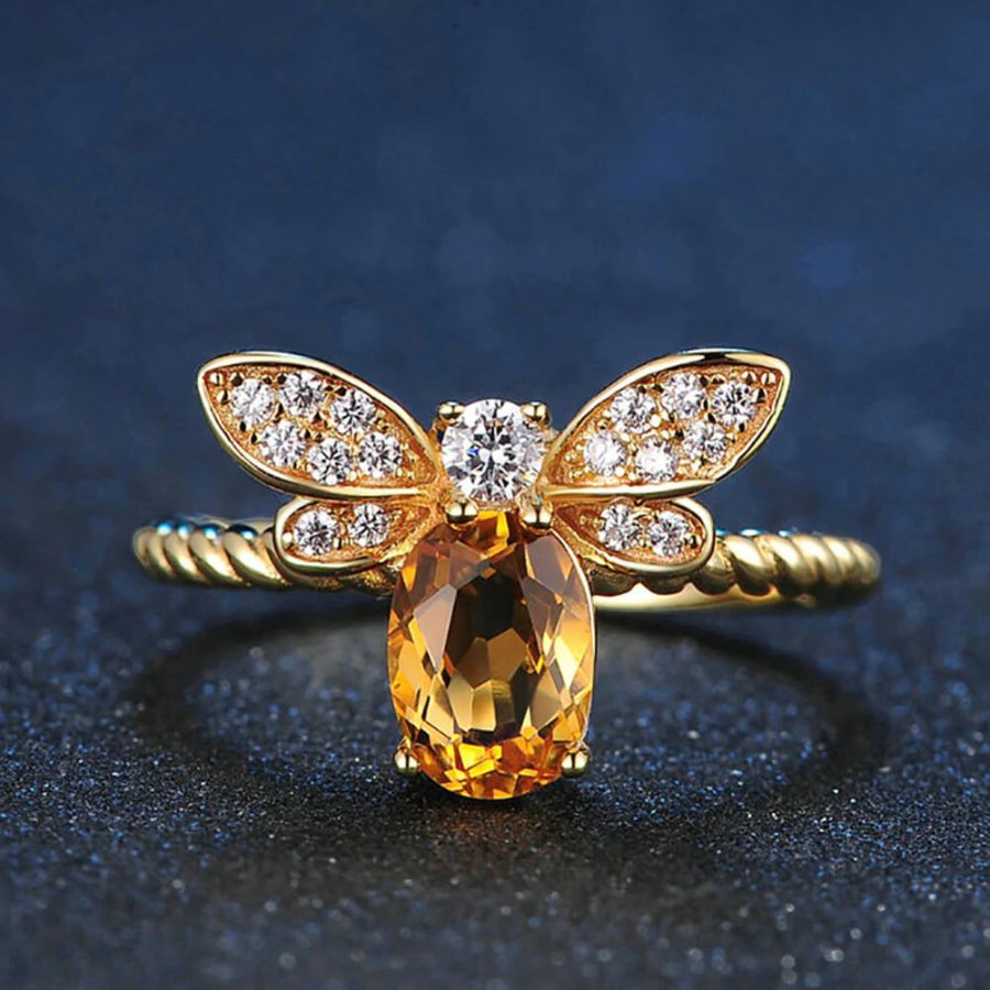 Gold Bee Ring - Resizable