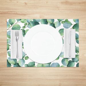 Green Leaves Spring Set Of 4 Placemats For Dining - Aperturee