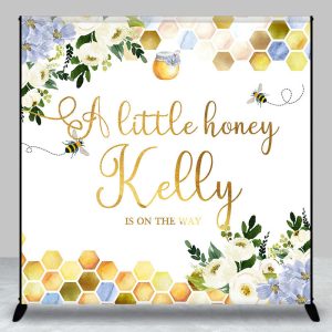 Greenery Bee Little Honey Custom Baby Shower Backdrop - Aperturee