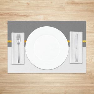 Grey And White Golden Line Dinner Set Of 4 Placemats - Lofaris