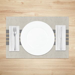 Grey Splice Brown Lines Dinner Set Of 4 Placemats - Lofaris