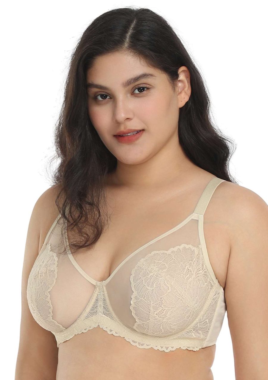 HSIA Blossom Full Coverage Side Support Bra: Designed for Heavy Busts - Beige / 36 / H