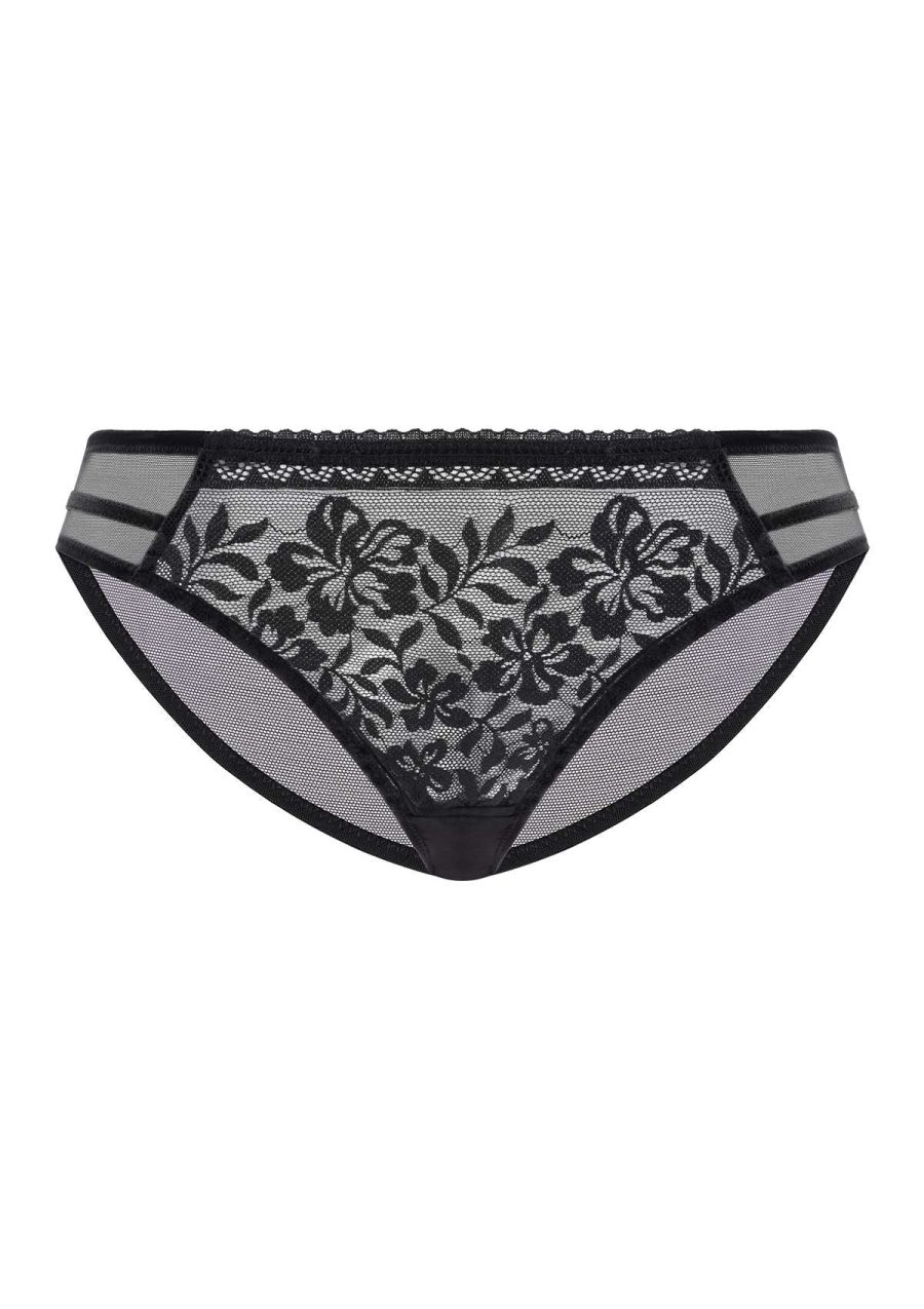 HSIA Gladioli Floral Lace Mesh Airy Elegant Beautiful Bikini Underwear - M / Black