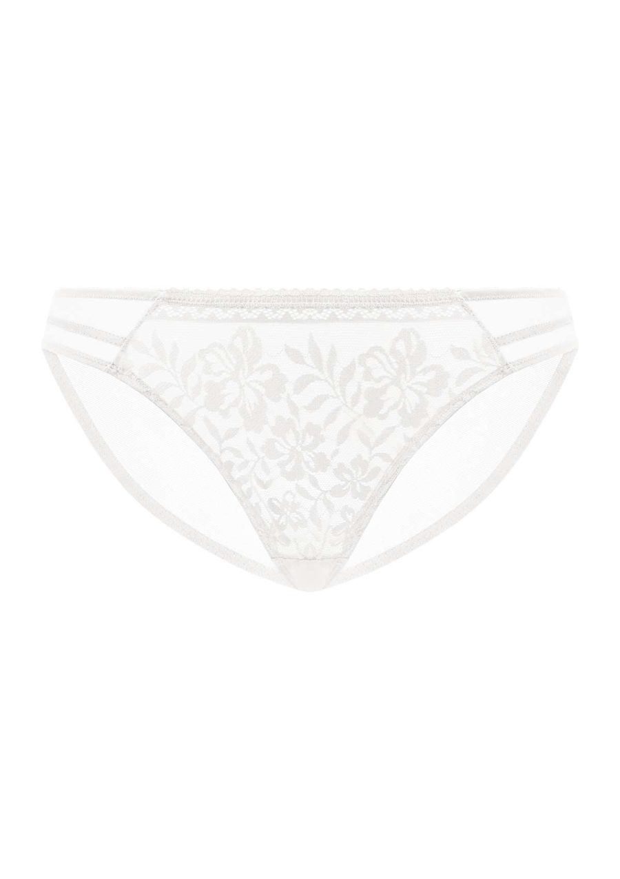 HSIA Gladioli Floral Lace Mesh Airy Elegant Beautiful Bikini Underwear - M / White