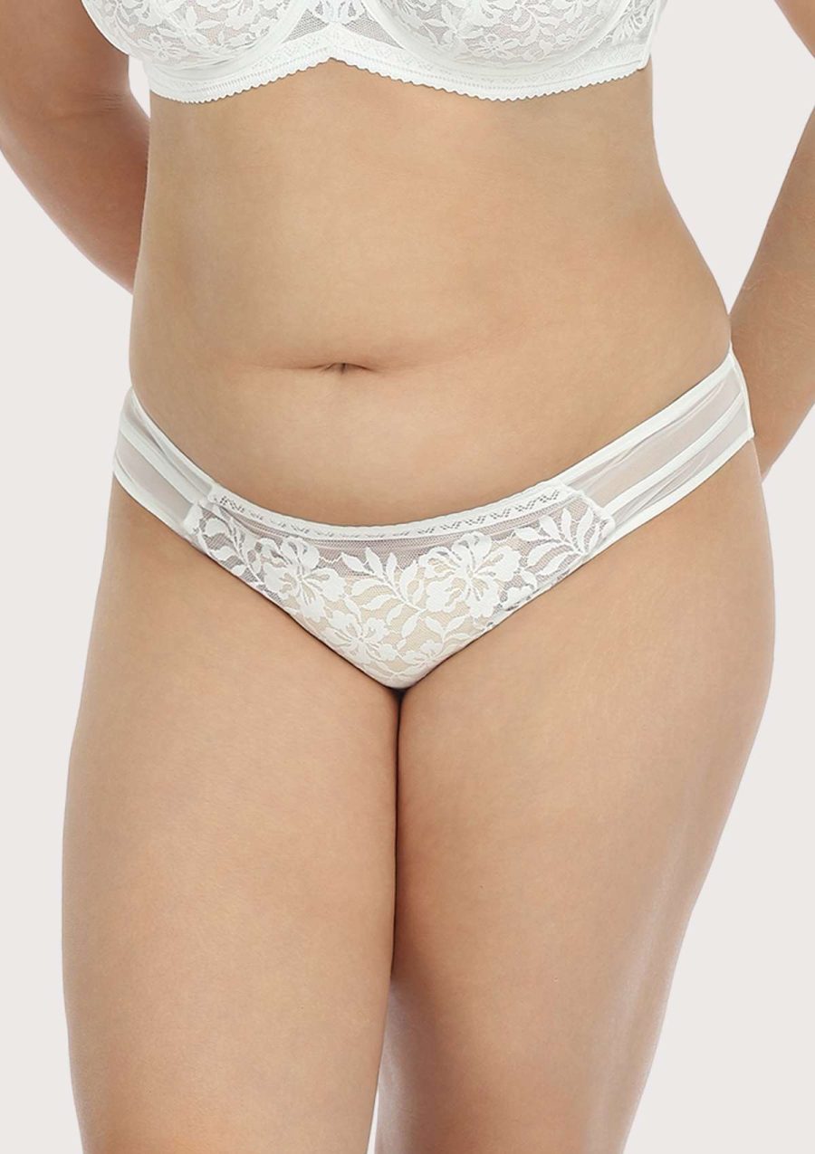 HSIA Gladioli Floral Lace Mesh lightweight breathable Underwear - M / White