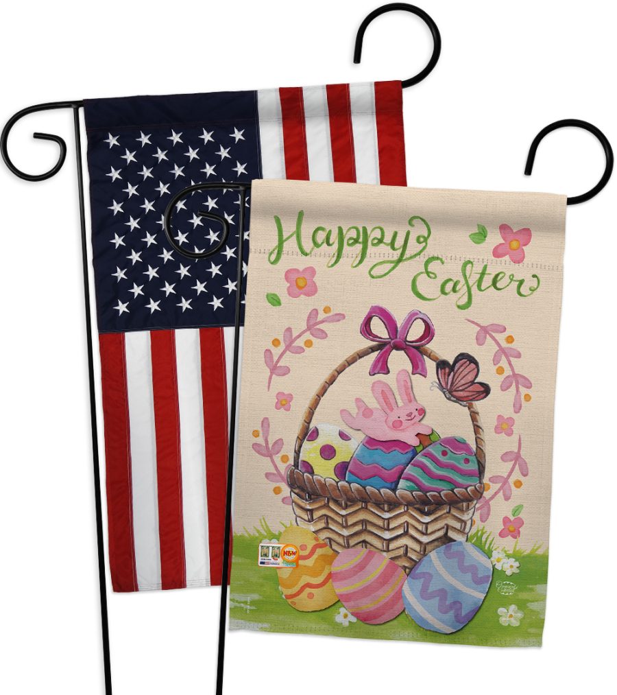 Happy Easter Colourful Basket Eggs - Impressions Decorative USA - Applique Garde