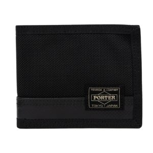 Heat nylon wallet in black